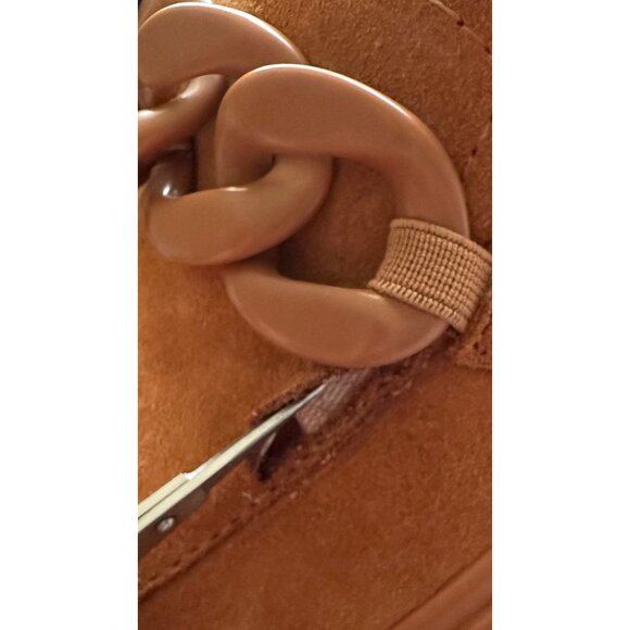 Naked Feet Princeton Platform Sneakers Tan Chain Loafers Suede Slip-On Size 8.5 - Picture 12 of 12